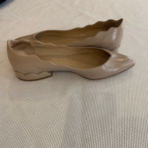 Chloe laurena scalloped flat size 7 pink tea